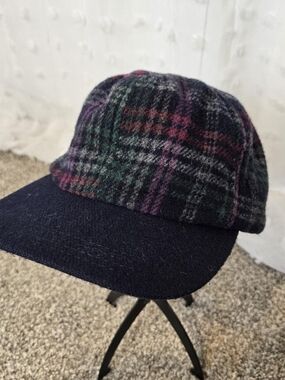 3M Thinsulate Insulated Plaid Hat with Navy Brim and Pink/Green Accents